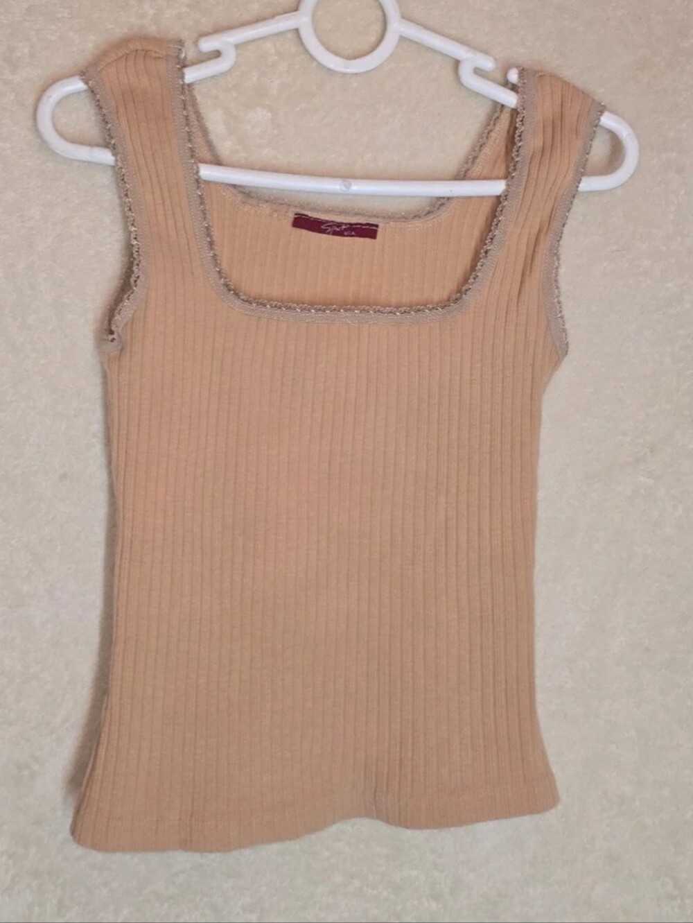 Sport USA Women's Tank Top Shirt Lace Peach